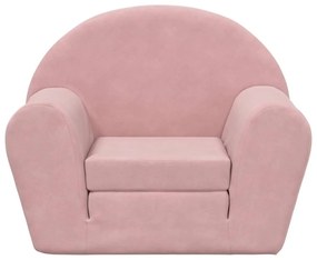 Divano letto per bambini rosa in morbido peluche