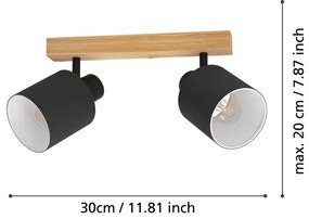 Eglo 99489 - Faretto BATALLAS 2xE27/10W/230V