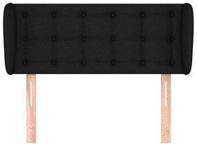 Testiera ad orecchio nera 103x23x78/88 cm in tessuto