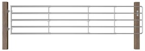 Cancello Da Giardino İn Acciaio 5 Sbarre (150-400)x90cm Argento /