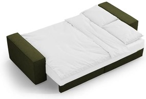 Divano letto verde scuro in tessuto bouclé 247 cm Jodie - Micadoni Home