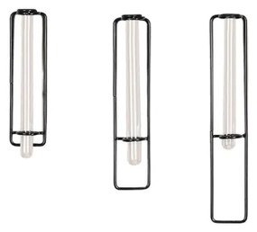 SET 3x Decorazione murale per fiori 20/25/30 cm nero