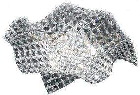 Plafoniera rumba trasparente 4 luci attacco g9 44x44x12cm in metall...