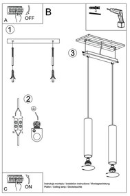 Sollux SL.0328 - Lampadario a sospensione con filo LAGOS 2 2xGU10/10W/230V nero