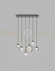 Puppet sospensione l6 multicolore 3 nero opaco 6 luci attacco g9