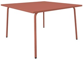 Tavolo da giardino quadrato L.120 cm in metallo - Terracotta - MIRMANDE di MYLIA