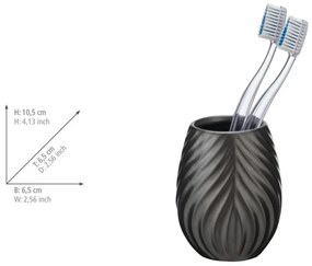 Tazza in ceramica antracite per spazzolini da denti Idro - Wenko