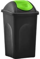 Cestino dei Rifiuti con Coperchio Oscillante 60 L Nero e Verde 147325