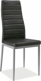 Sedia H-261 bis Alu in ecopelle nera – 40x38x96 cm