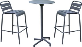 OPERA - set tavolo in metallo cm Ø 60 x 102 h con 2 sgabelle Opera