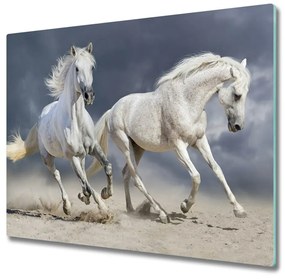 Tagliere in vetro Spiaggia dei cavalli bianchi 60x52 cm