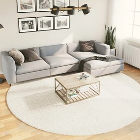 Tappeto Shaggy Pamplona A Pelo Lungo Moderno Crema Ø 280 Cm /