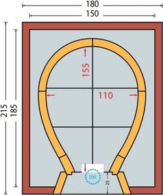 Forno a legna prefabbricato 155 x 110 cm con cappetta mod. 15E Di Fiore Forni