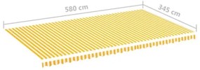 Tessuto di Ricambio per Tenda da Sole Giallo e Bianco 6x3,5 m