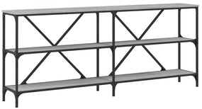 Tavolino Grigio Sonoma 180x30x75cm in Legno Multistrato e Ferro