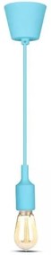 Lampadario su filo 1xE27/60W/230V blu