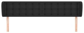 Testiera ad orecchio nera 183x23x78/88 cm in similpelle