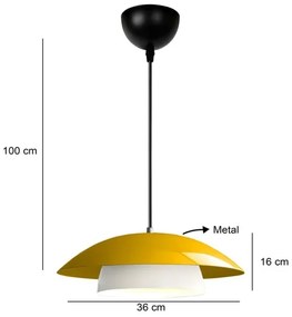 Lampadario a cavo MOONLIGH 1xE27/40W/230V giallo