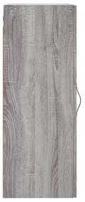 Mobile a Parete Grigio Sonoma 34,5x34x90 cm Legno Multistrato