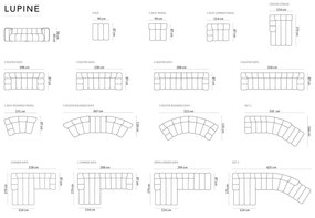 Divano grigio 228 cm Lupine - Micadoni Home