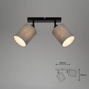 Briloner 2078-024 - Faretto SPOTLIGHT 2xE27/25W/230V grigio/nero