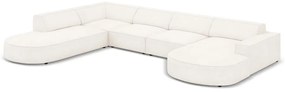 Divano angolare beige in tessuto bouclé (angolo sinistro) Jodie - Micadoni Home