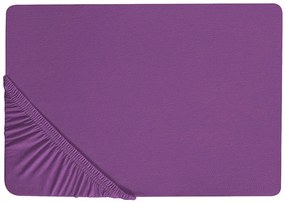 Lenzuolo con angoli cotone viola 160 x 200 cm JANBU Beliani