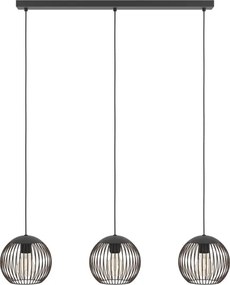 Eglo 901869 - Lampadario a cavo ALMANZORA 3xE27/60W/230V nero