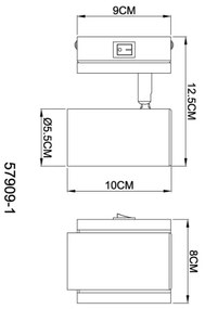 Globo 57909-1 - Faretto da parete KAYDEN 1xGU10/25W/230V nero