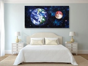 Stampa su tela – Pianeta Terra e Luna rossa