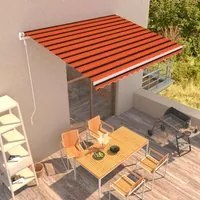 Tenda da Sole Retrattile Automatica 400x300 cm Arancione e Marrone cod mxl 65775