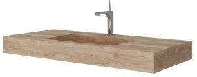 Lavabo a incasso rettangolare vasca centrale IDEEA L 100 x H 12 cm in legno beige opaco