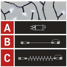 Catena LED da esterno natalizia 100xLED/15m IP44 bianco freddo