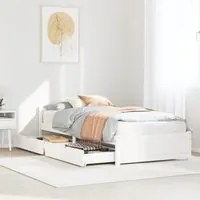 Letto senza Materasso Bianco 90x190 cm in Legno Massello Pino 3301675