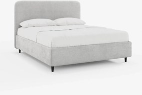 KAELOS letto minimal imbottito - vano contenitore, piedi alti e testiera arrotondata in tessuto ciniglia