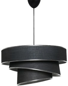 Lampadario nero/argentato con paralume in tessuto ø 40 cm Couper – Opviq lights