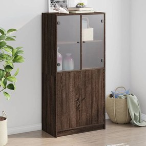 Credenza Con Ante Rovere Marrone 68x37x142 Cm Legno Multistrato /