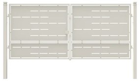 Cancello con serratura elettrica Privacy in ferro, apertura centrale, L 408.5 x H 180 cm, di colore bianco