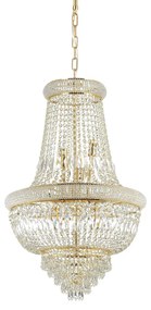 Lampadario Classico Dubai Metallo-Cristallo Ottone 10 Luci E14