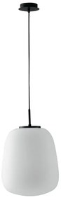 Lampadario Neoclassico Tolomeo nero paralume bianco E27 Ø39cm LUCE AMBIENTE DESIGN