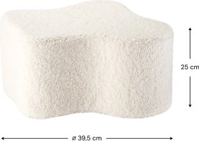 Pouf per bambini color crema con rivestimento in bouclé Cloud – Wigiwama