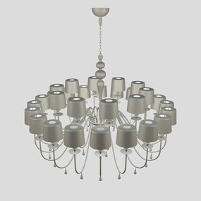 Lampadario Contemporaneo Eva In Plastica Cemento Alluminio 10 Luci