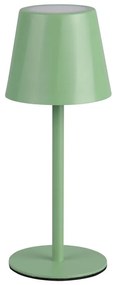 Lampada da tavolo LED verde chiaro con paralume in metallo (altezza totale 21 cm) Diaz – Trio