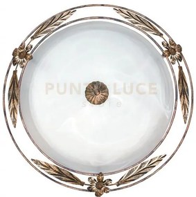 Plafoniera riccio bianca 3 luci attacco e27 50x50x11,6cm in vetro s...