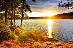 Carta da parati – Tramonto sul lago