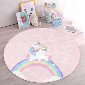 Tappeto rosa per bambini ø 120 cm Comfort - Mila Home