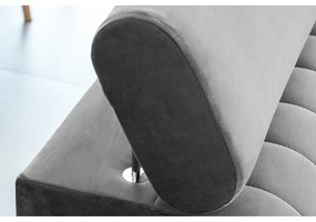 Divano grigio chiaro allungabile e rivestimento in velluto 261 cm Laurence – ELTAP