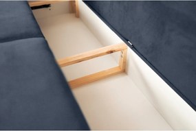 Divano blu allungabile/con contenitore e rivestimento in ciniglia 236 cm Silva – ELTAP