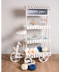 Carrello Candy Bar Cream Bianco Invecchiato