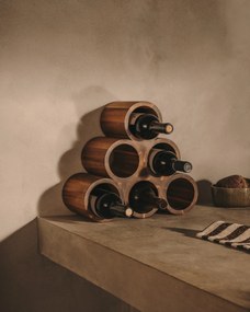 Kave Home - Portabottiglie Sesilu in legno di acacia FSC 100%